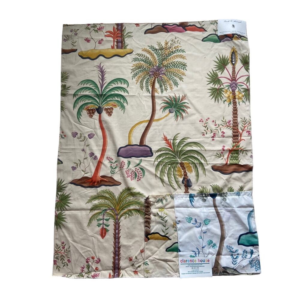 Clarence House "Las Palmas" fabric trees vintage swatch 27 х 34